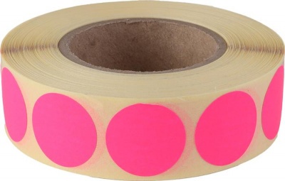 Etikety, okrúhle, 20 mm, 1000 etikiet/kotúč, ružová