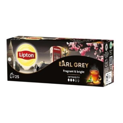Čierny čaj, 25x2 g, LIPTON "Earl grey"
