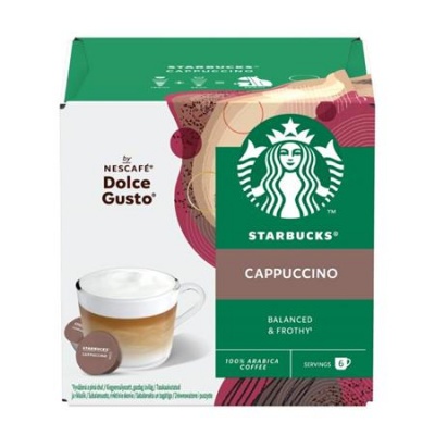 Kávové kapsule, 12 ks, STARBUCKS by Dolce Gusto®, "Cappuccino"