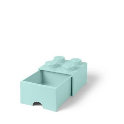 Úložný box, zásuvkový, LEGO "Brick", aqua modrý