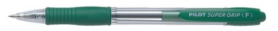 Guľôčkové pero, 0,22 mm, stláčací mechanizmus, PILOT "Super Grip", zelená