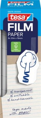 Lepiaca páska, popisovateľná, papier, 19 mm x 33 m, TESA "Tesafilm",  priehľadná