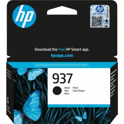 4S6W5NE Atramentová náplň pre tlačiarne OfficeJet Pro 9120e, 9130e, HP 937, čierna, 1250 strán