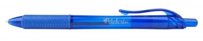 Guľôčkové pero, 0,7 mm, stláčací mechanizmus, VICTORIA OFFICE, „Wave”, modrá