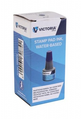 Pečiatková farba, 30 ml, VICTORIA OFFICE, modrá