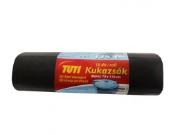 Vrecia na odpadky, 135 l, 10 ks, 70x110 cm, 17 µ, TUTI, čierna